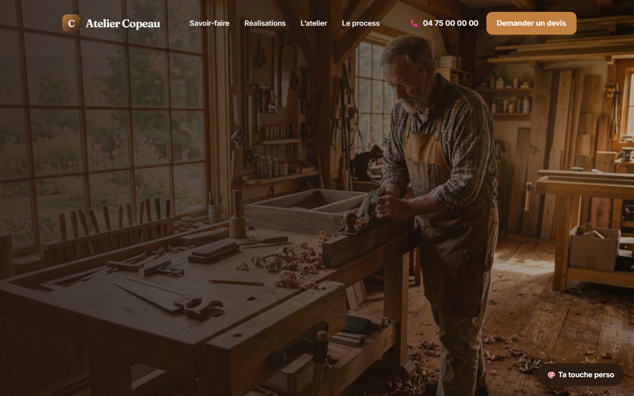 Modèle Atelier, pour un artisan ou créateur